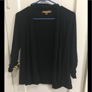 Soft black 3/4 sleeve cardigan